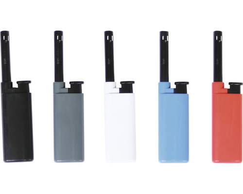 Päť tyčových zapaľovačov v rôznych farbách