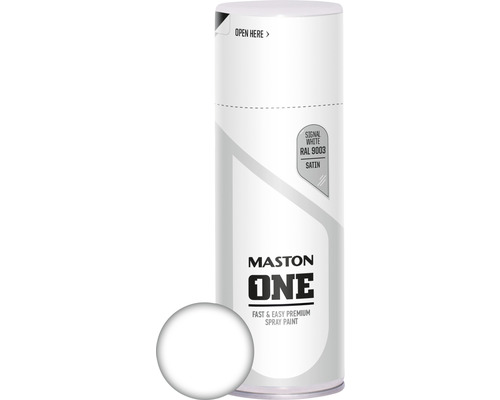 Lak v spreji Maston ONE Satin RAL9003 signálne biely 400 ml Mastons One sprej, signálna biela RAL 9003, satén