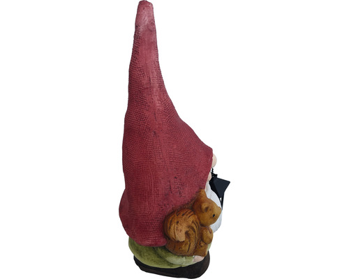 Záhradný trpaslík s lampášom a figúrkou veveričky