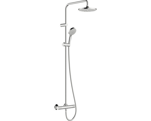 Sprchový systém s termostatickou batériou hansgrohe Vernis Blend chróm 26276000 Sprchový panel s hlavovou a ručnou sprchou do kúpeľne
