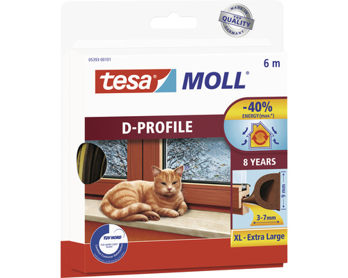 Tesnenie Tesa Moll D-profil, 6 metrov, na izoláciu okien