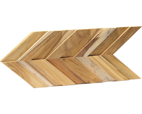 Drevený dekoratívny obklad so vzorom rybej kosti Ultrawood Teak Chevron 18 x 38,6 cm