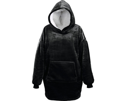 Mikinová deka čierna Hoodie black 70x50x87 cm