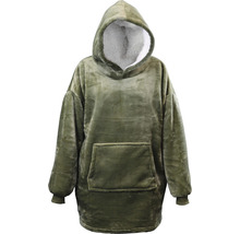 Mikinová deka zelená Hoodie deep green 70x50x87 cm