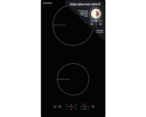 Indukčná varná doska s dvoma varnými zónami