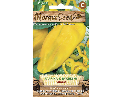 Paprika zeleninová na rýchlenie PATRICIE MoravoSeed žlto-zelená Balenie semien papriky ''Patricie''