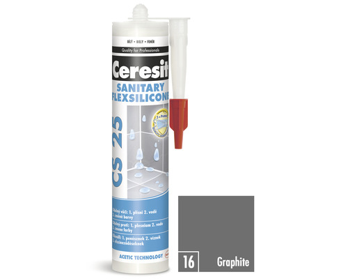 Sanitárny silikón Ceresit 25 280 ml odtieň graphite