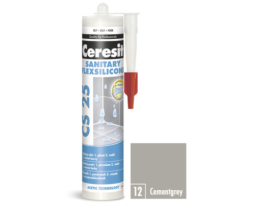 Sanitárny silikón Ceresit 25 280 ml odtieň cementgrey