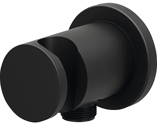 Podomietkový vývod RAVAK Chrome v čiernej farbe s držiakom sprchy X07P572