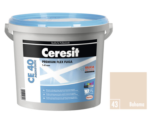 Škárovacia hmota CERESIT CE 40 Aquastatic 5 kg 43 bahama Vedro Ceresit Premium Flex škárovacia hmota CE 40 Aquastatic, odtieň Bahama