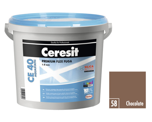 Škárovacia hmota CERESIT CE 40 Aquastatic 5 kg 58 chocolate Ceresit CE 40 Aquastatic Premium Flex škárovacia hmota 1-8 mm, farba čokoláda