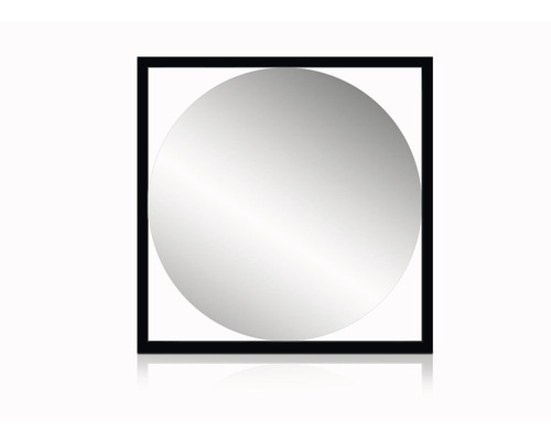 Štvorcové zrkadlo s okrúhlym zrkadlovým sklom