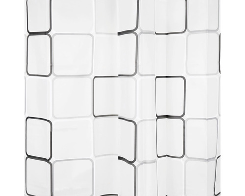 Sprchový záves CUBI PEVA 180 x 200 cm bielo čierny Sprchový záves s geometrickým vzorom