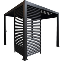 Moderná pergola s lamelovou stenou do záhrady