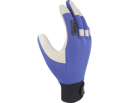 Modrá pracovná rukavica so zosilnenými prstami