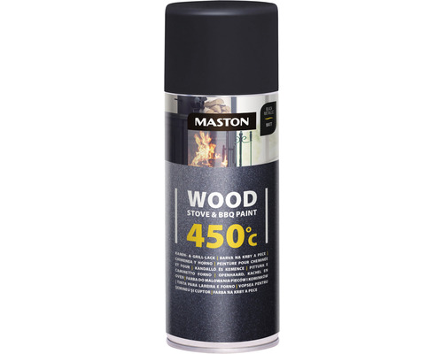 Sprej na kachle a grily 450°C Maston trblietavo čierny 400 ml Maston farba na kachle a grily v spreji