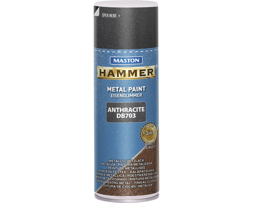 Lak v spreji Maston Farba na kov antracit strieborný 400 ml Maston Hammer metalická farba s efektom sľudy antracit DB703