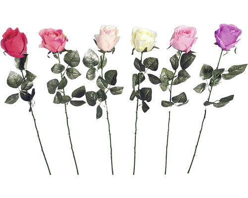 Umelá kvetina ruža púčik 72 cm, mix farieb