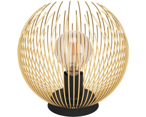 Dekoratívna stolná lampa so svetelným zdrojom v guľovom kovovom ráme