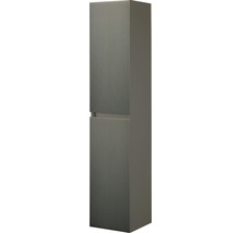 Vysoká skrinka s dvomi dvierkami a vertikálne ryhovaným povrchom do kúpeľne