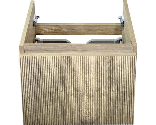 Skrinka pod umývadlo z dreva s ryhovanou prednou stranou