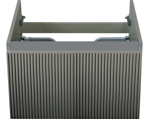 Skrinka pod umývadlo s dvoma otvorenými dvierkami a ryhovanou prednou stranou