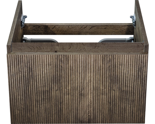 Kúpeľňová skrinka pod umývadlo Sanox Frozen charleston 60 x 40 x 45 cm Skrinka pod umývadlo s ryhovanou drevenou prednou stranou