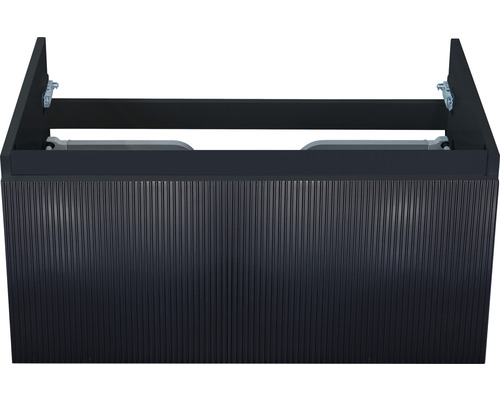 Kúpeľňová skrinka pod umývadlo Sanox Frozen 3D čierna matná 80 x 40 x 45 cm Skrinka pod umývadlo s vertikálne ryhovanou prednou stranou