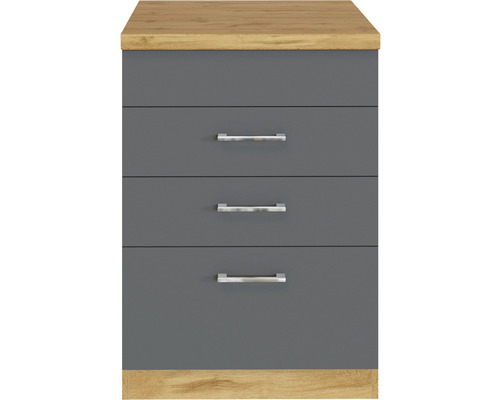 Komoda s tromi zásuvkami a úchytkami