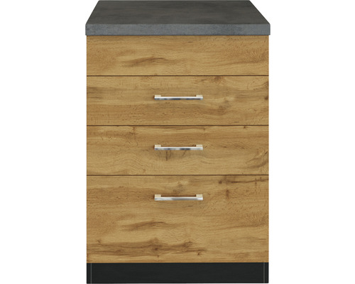 Spodná skrinka s tromi zásuvkami a pracovnou doskou