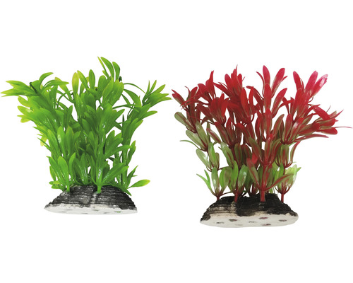 Dve umelé akvarijné rastliny na podstavci
