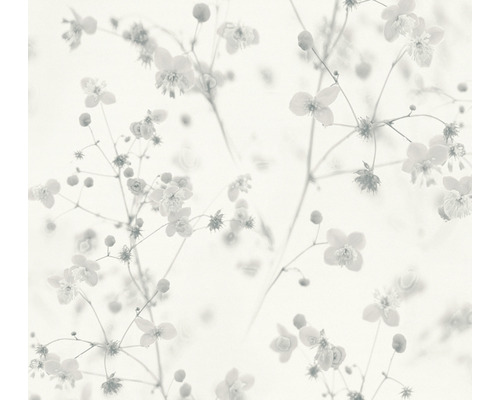 Vliesová tapeta flowers vidiecky štýl šedo-biela 10,05x0,53 m Tapeta s kvetinovým motívom