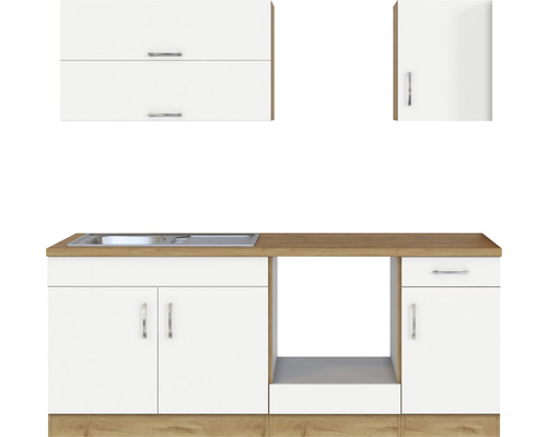 Kuchynská linka s drezom, spodnými a hornými skrinkami