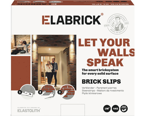 Balenie Elabrick obkladových pásikov na steny