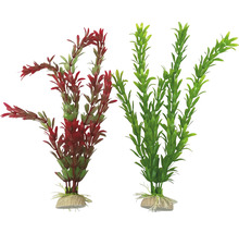 Dve umelé akvarijné rastliny