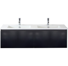 Skrinka pod umývadlo s dvoma umývadlami a batériami