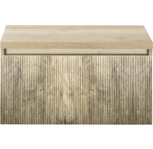 Skrinka pod umývadlo s ryhovaným dreveným dekorom