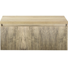 Skrinka pod umývadlo s ryhovanou drevenou štruktúrou