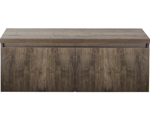 Skrinka pod umývadlo z dreva s vrúbkovanou prednou stranou