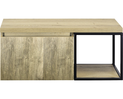 Kúpeľňová skrinka pod umývadlo Sanox Frozen 3D francúzsky dub 100 x 43 x 45 cm Konferenčný stolík s drevenou doskou a kovovým rámom