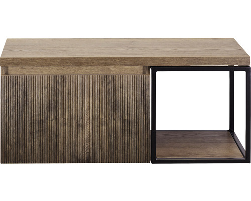 Kúpeľňová skrinka pod umývadlo Sanox Frozen 3D charleston 100 x 43 x 45 cm Konferenčný stolík s drevenou štruktúrou a otvorenou úložnou priehradkou