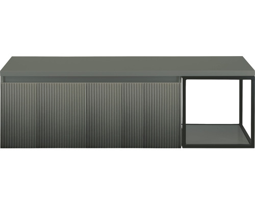 Kúpeľňová skrinka pod umývadlo Sanox Frozen 3D petrolej 140 x 43 x 45 cm Skrinka pod umývadlo s ryhovanou prednou stranou a otvorenou policou