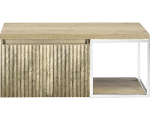 Kúpeľňová skrinka pod umývadlo Sanox Frozen 3D francúzsky dub 100 x 43 x 45 cm Nábytok s dreveným povrchom a kovovým rámom