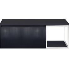 Skrinka pod umývadlo s ryhovaným povrchom a otvorenou policou