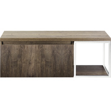 Drevená konzola s policou a kovovým rámom