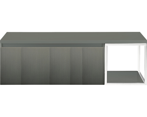 Kúpeľňová skrinka pod umývadlo Sanox Frozen 3D petrolej 140 x 43 x 45 cm Spodná skrinka s ryhovanou prednou stranou a otvorenou policou