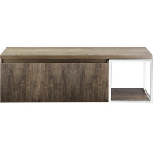 Skrinka s dreveným povrchom a úložným priestorom