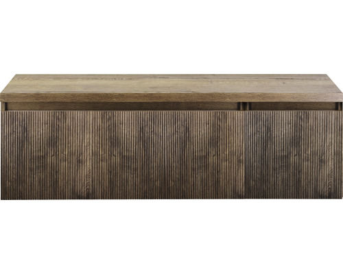 Drevená skrinka pod umývadlo s ryhovanou prednou stranou