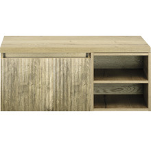 Drevená skrinka s posuvnými dverami a policami