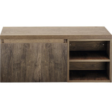 Drevená skrinka s posuvnými dverami a policami